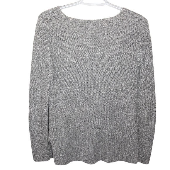 J Crew Factory Textured cotton V-neck pullover sweater in light grey size XXS - Picture 3 of 12
